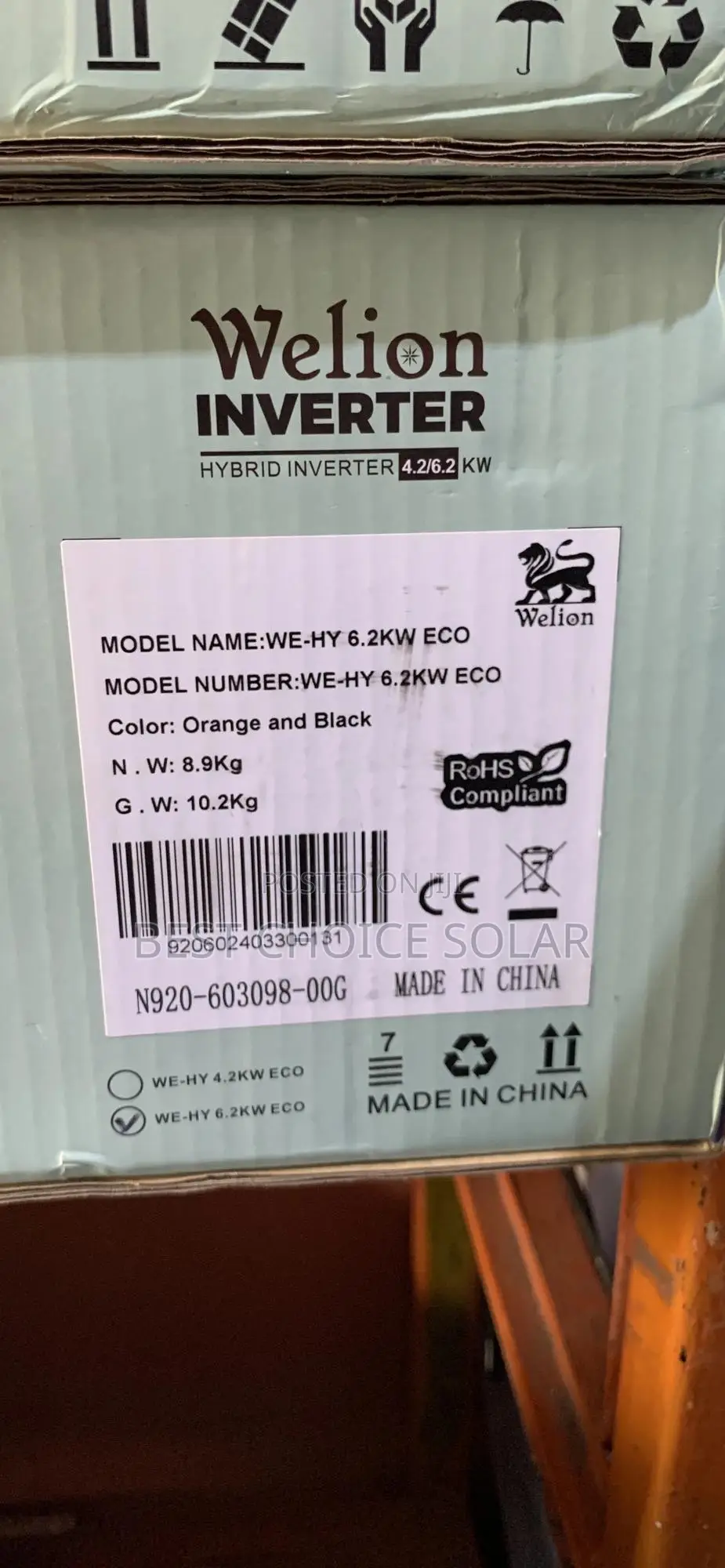 6.2kwh 48v Hybrid Welion Solar Inverter