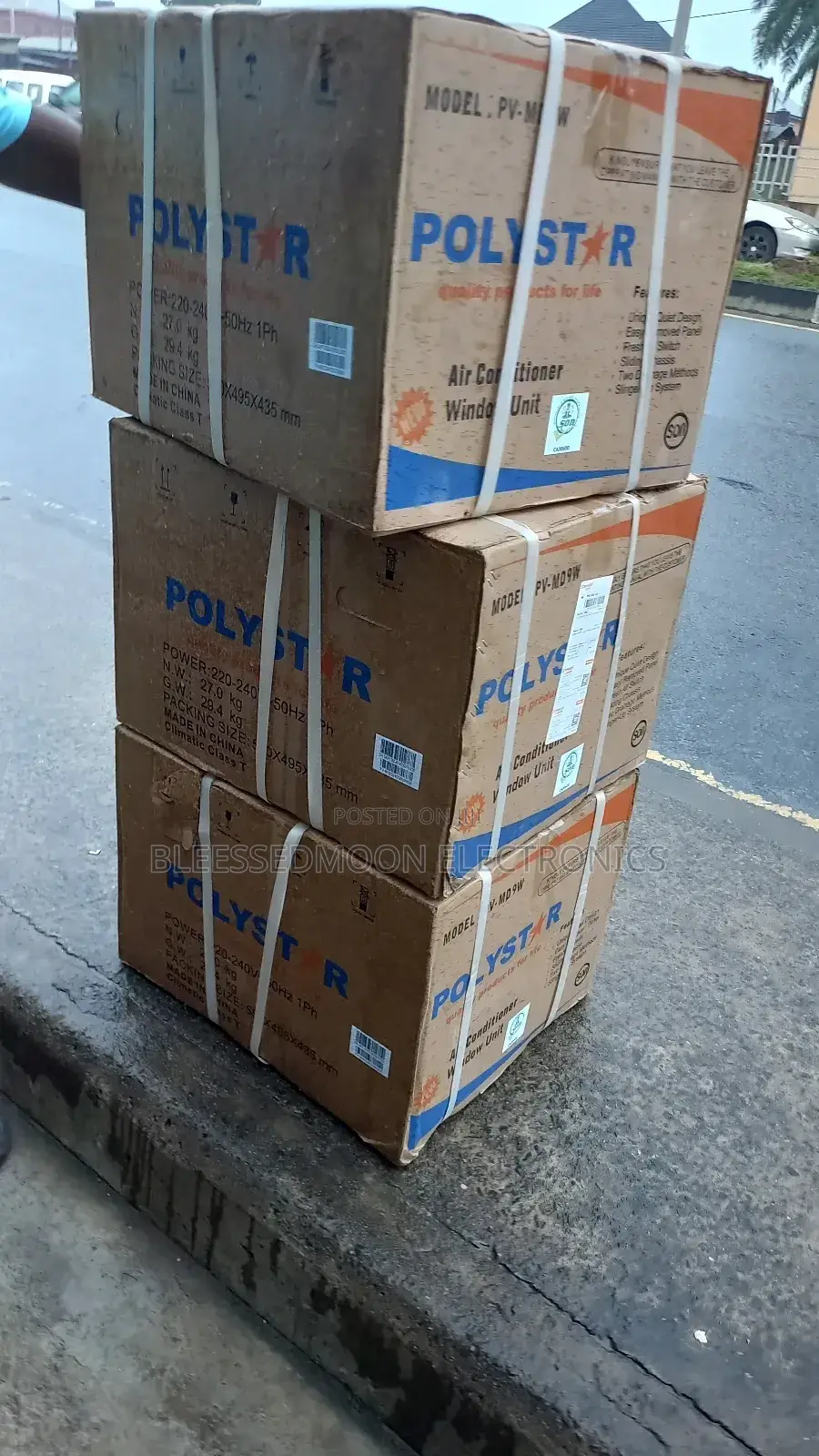Polyester Window Unit Air Conditioner 1hp Cooper Condenser