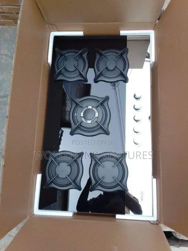 Hicel Cabinet Table Gas Cooker 5 Burners Glass Top