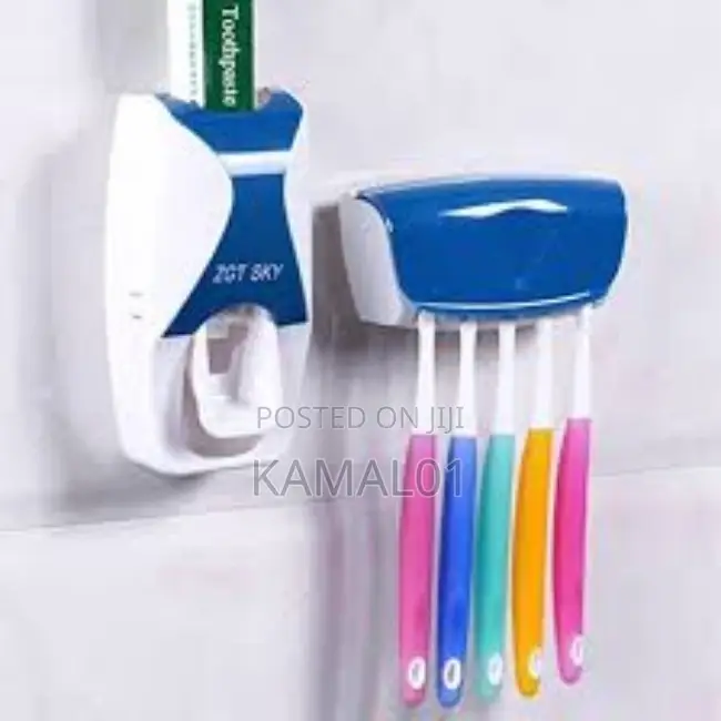 Automatic Toothpaste Dispenser + Toothbrush Holder