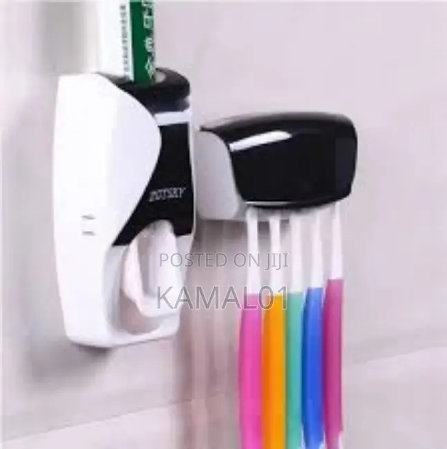 Automatic Toothpaste Dispenser + Toothbrush Holder