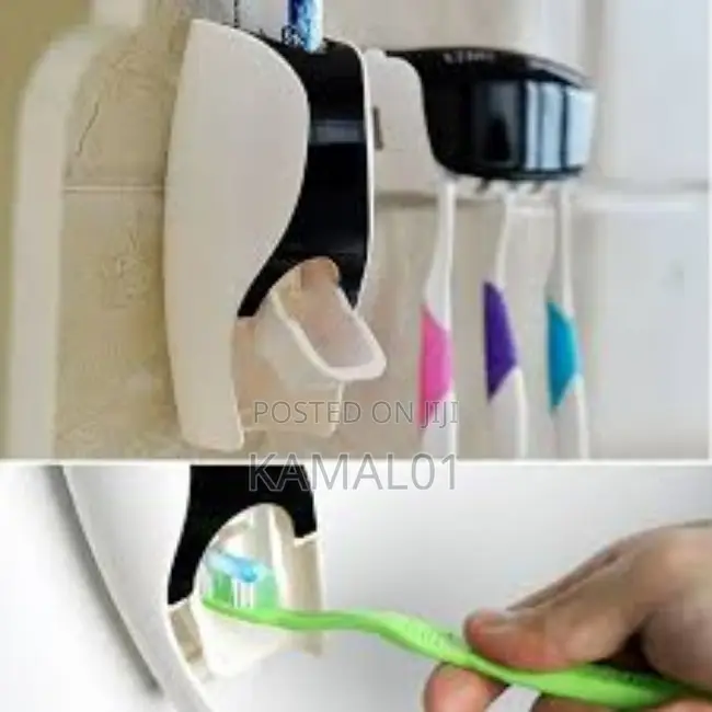 Automatic Toothpaste Dispenser + Toothbrush Holder