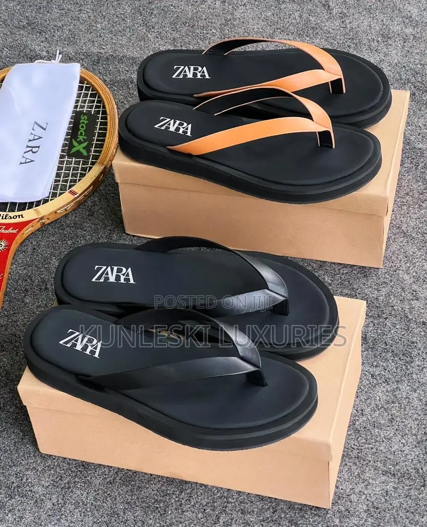Original Zara Men Leather Slippers