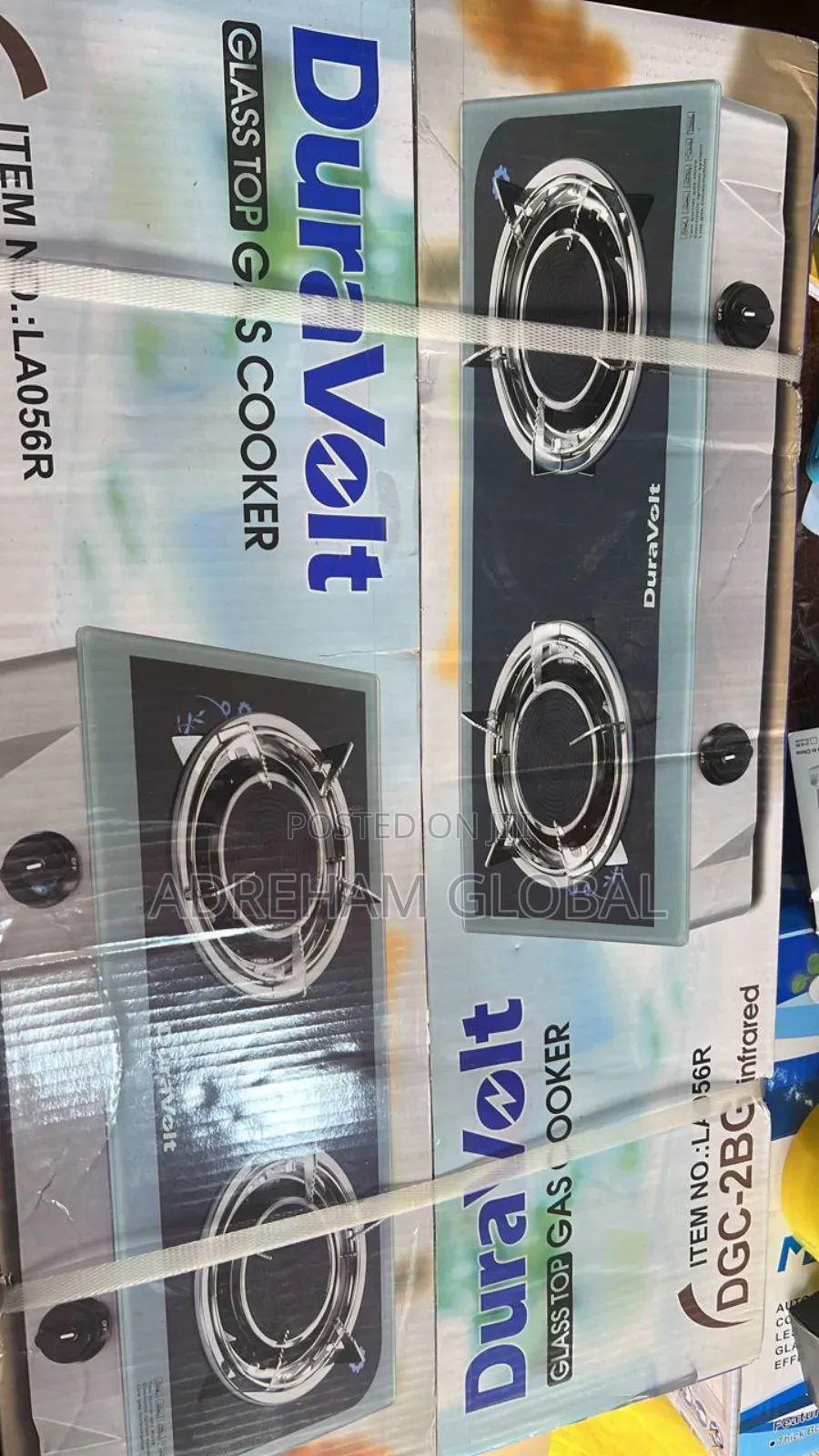 Duravolt 2 Burners Glass Table Top Infrared Gas Cooker
