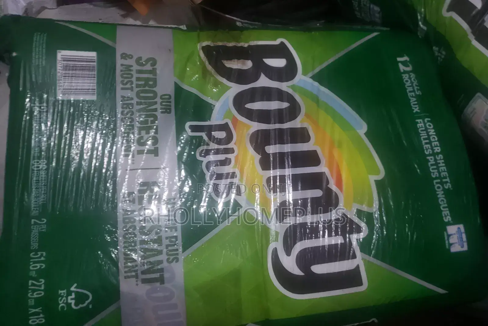 Bounty White Paper Towel Kitchen Rolls (Roll of 12)
