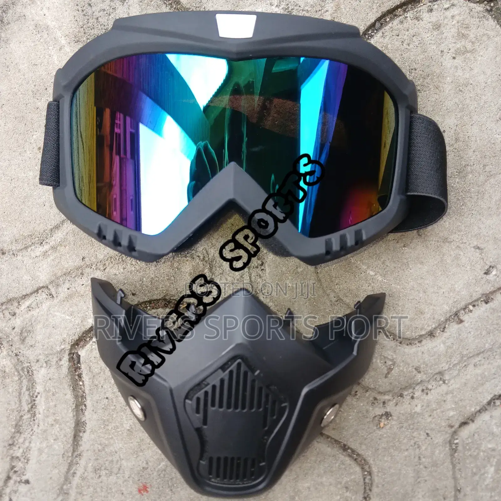 1pc Sports Goggles Face Mask Detachable Adjustable Glasses