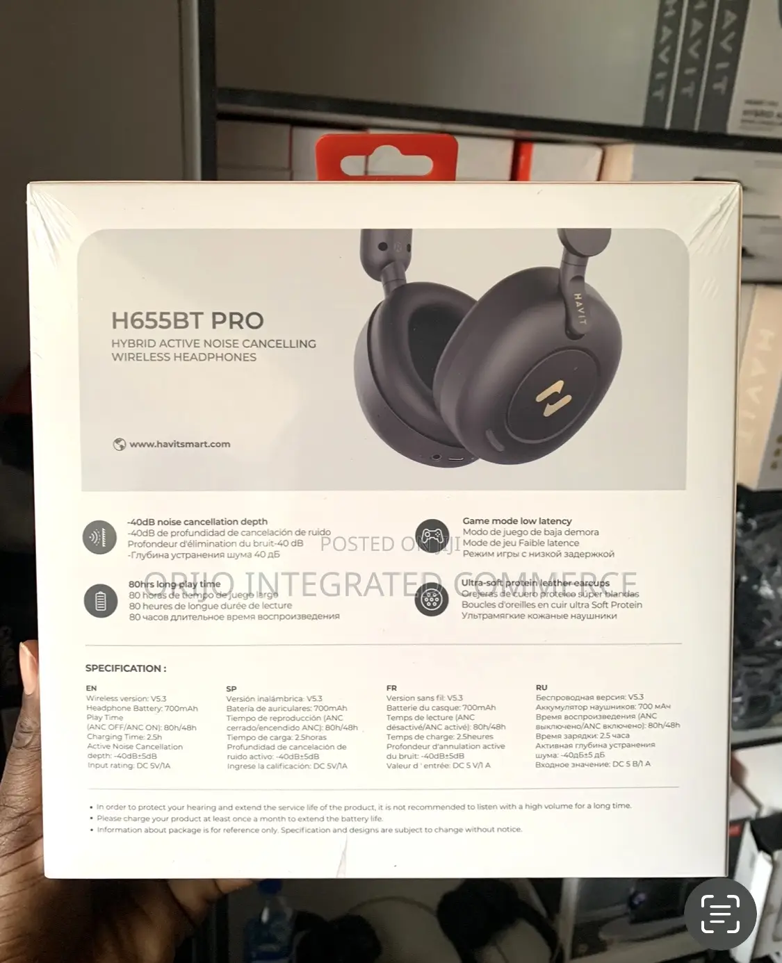 H655bt PRO Hybrid Active Noise Cancelling Wireless Headphone