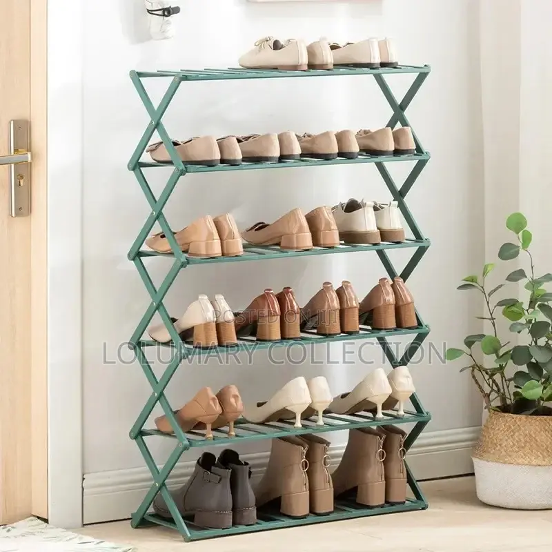 Foldable Shoe Rack Bamboo 5 Tier Shoe Rack Organizer