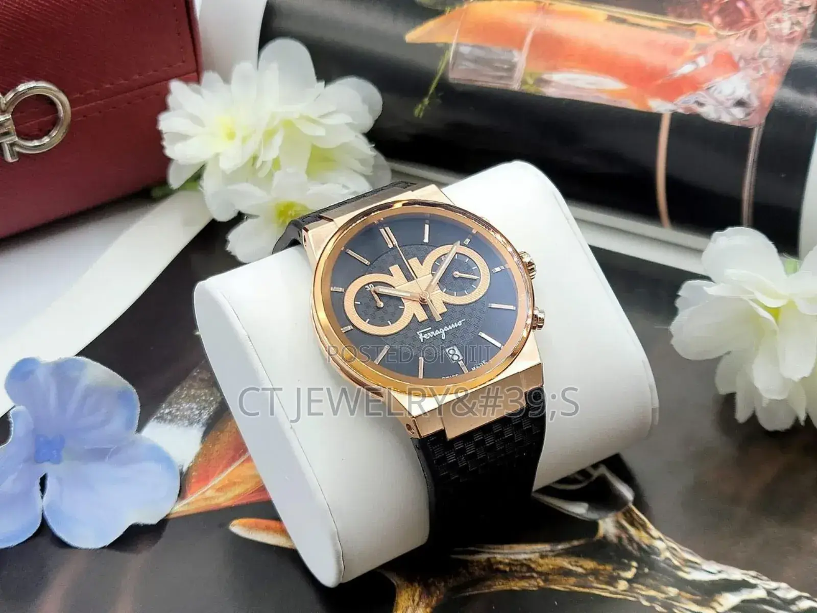 A - Salvatore Ferragamo Men's 41mm Sapphire Chrono Watch