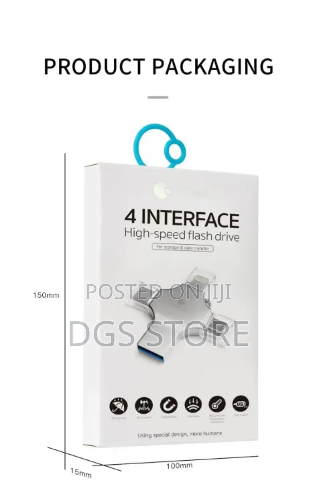 Coteci 4 Interface Flash Drive 256gb OTG 4in1