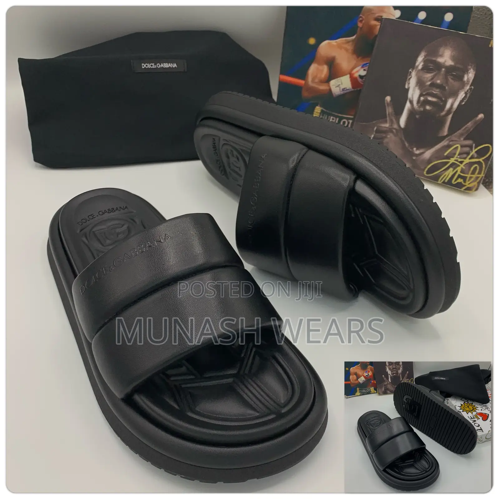 Luxury Original Leather D G Slip and Sandal
