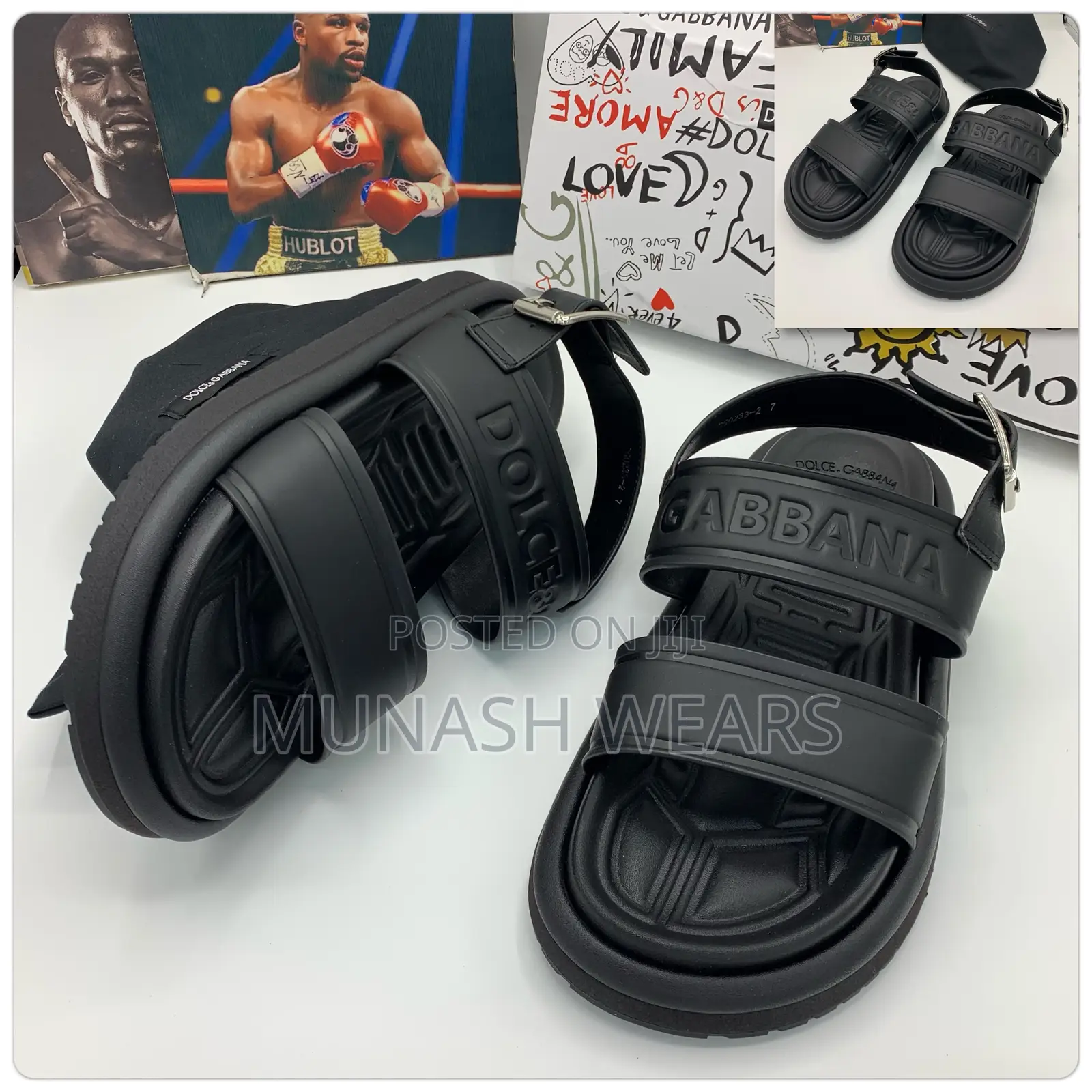 Luxury Original Leather D G Slip and Sandal