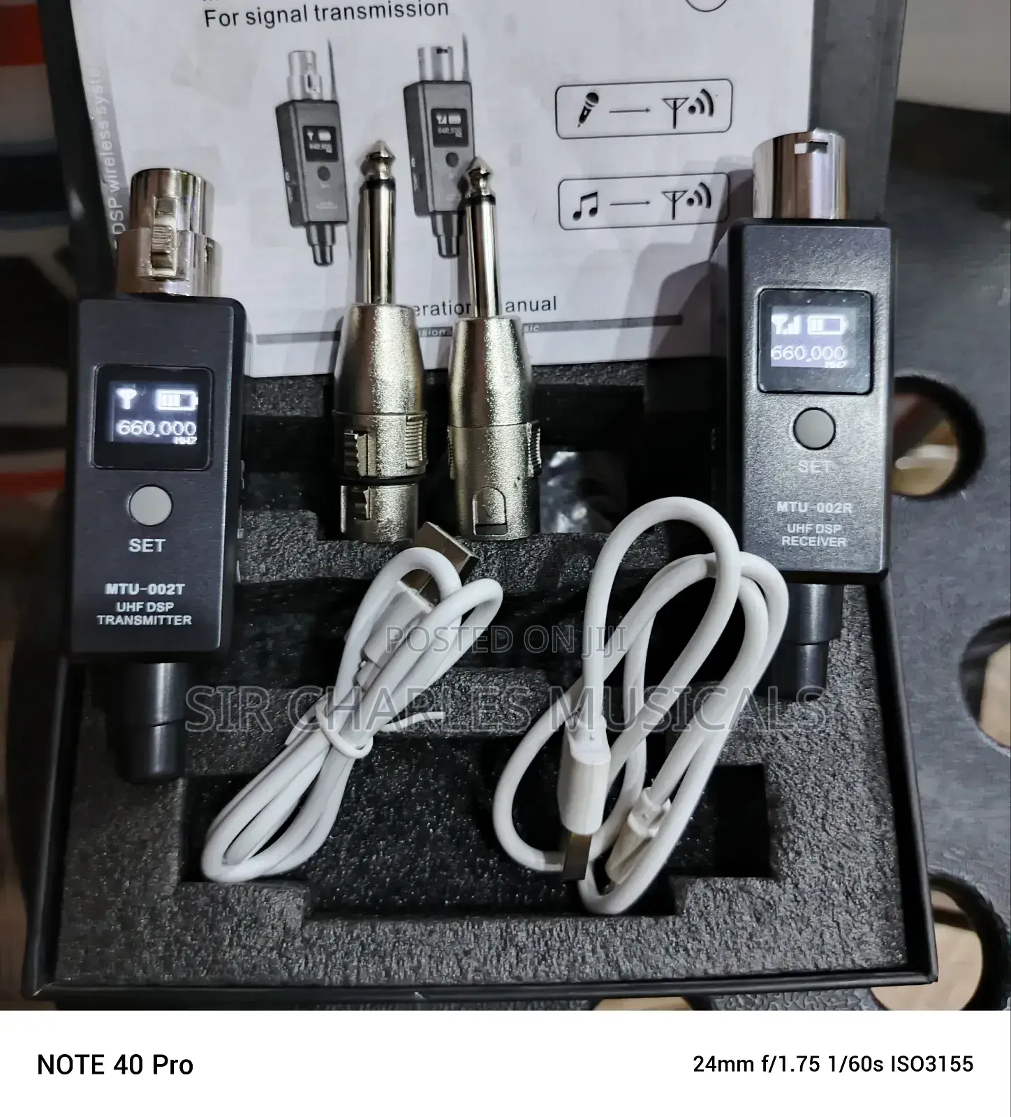 Generic 1 Pair Mic Wireless System With Guitar Converter K