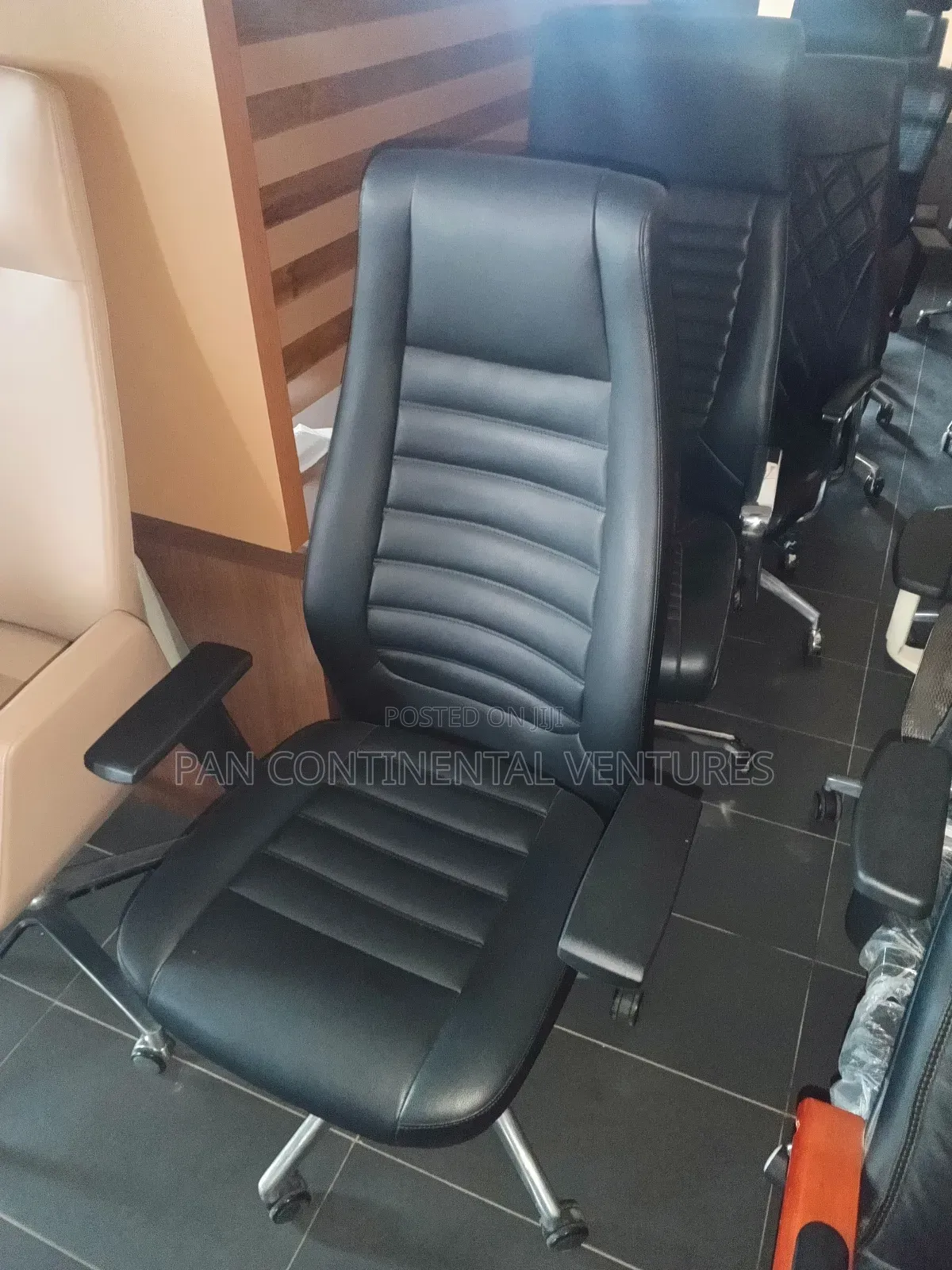 Durable Leather Executive Chair With Lumbar Support