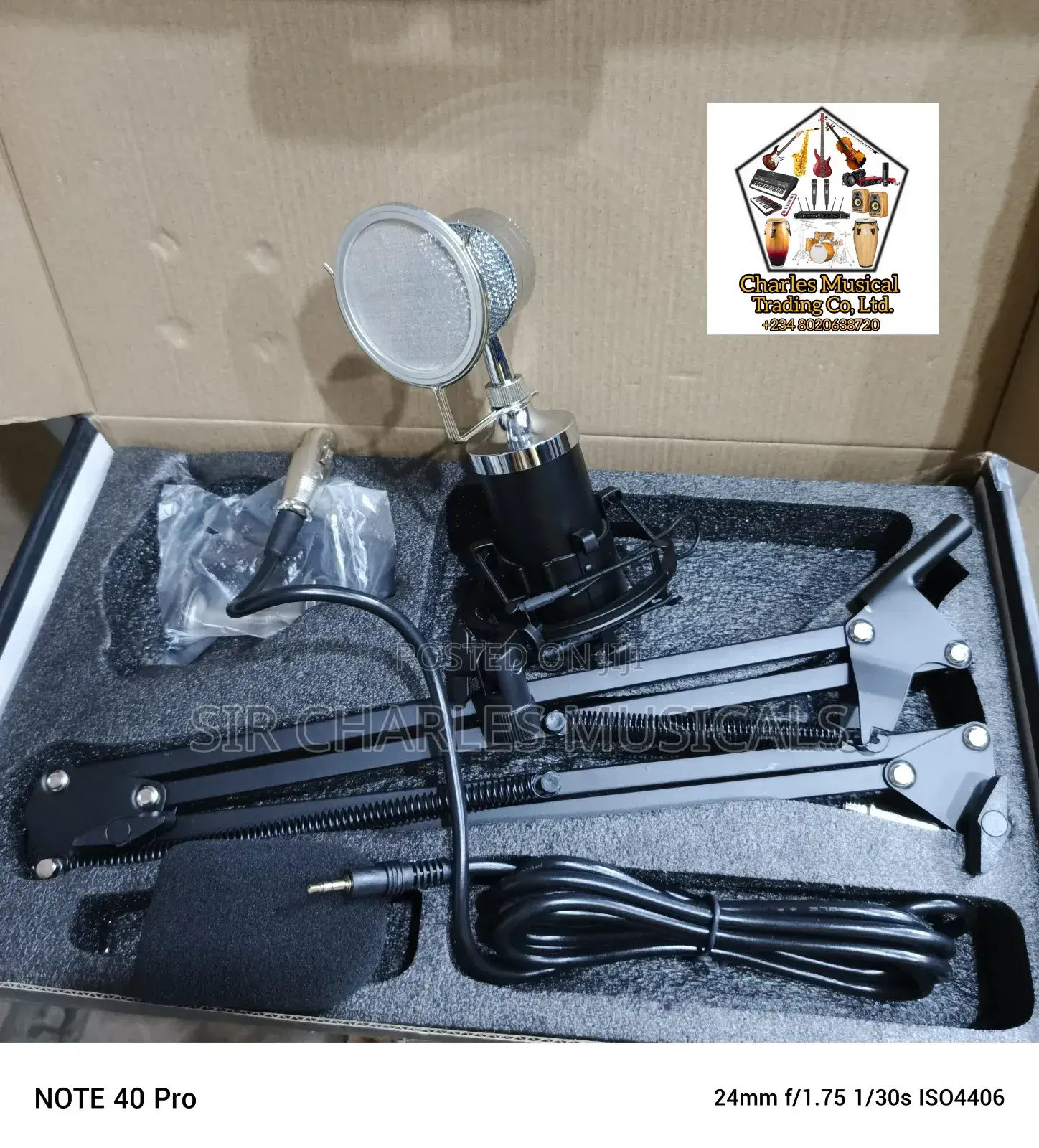 U-phine Condenser Microphone With T Mic Stand And Pop Filter