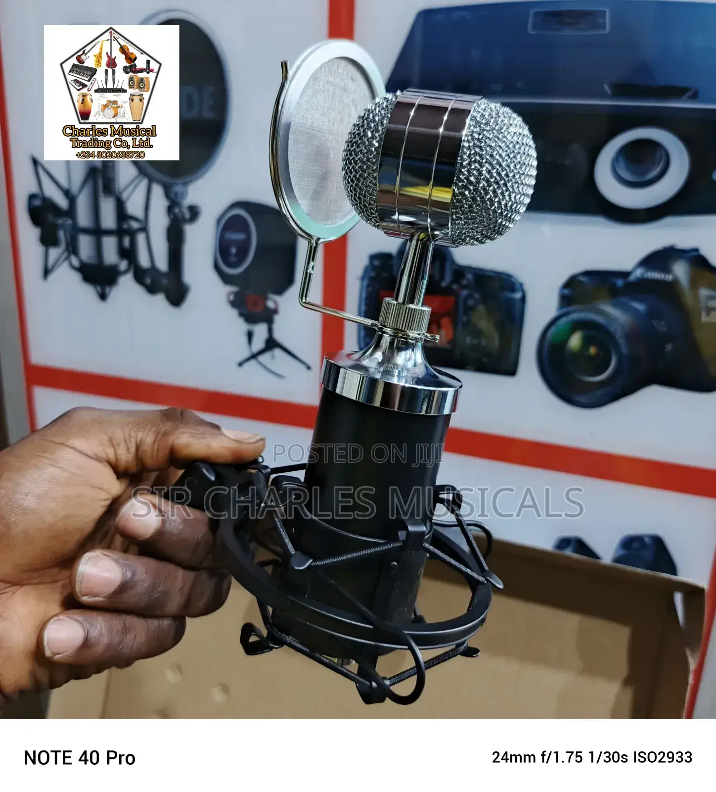 U-phine Condenser Microphone With T Mic Stand And Pop Filter