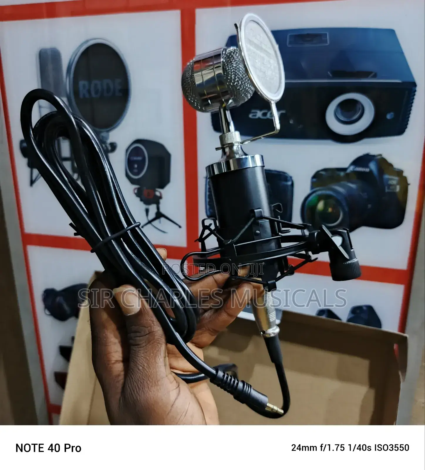 U-phine Condenser Microphone With T Mic Stand And Pop Filter