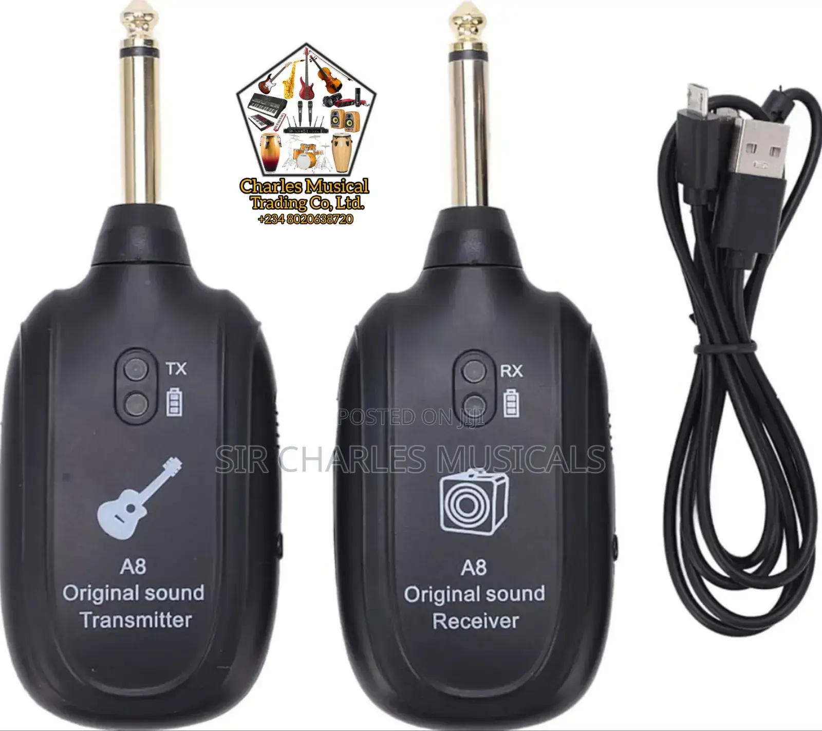 A8-Uhf Wireless Transmitter Jack to Jack for Guitar
