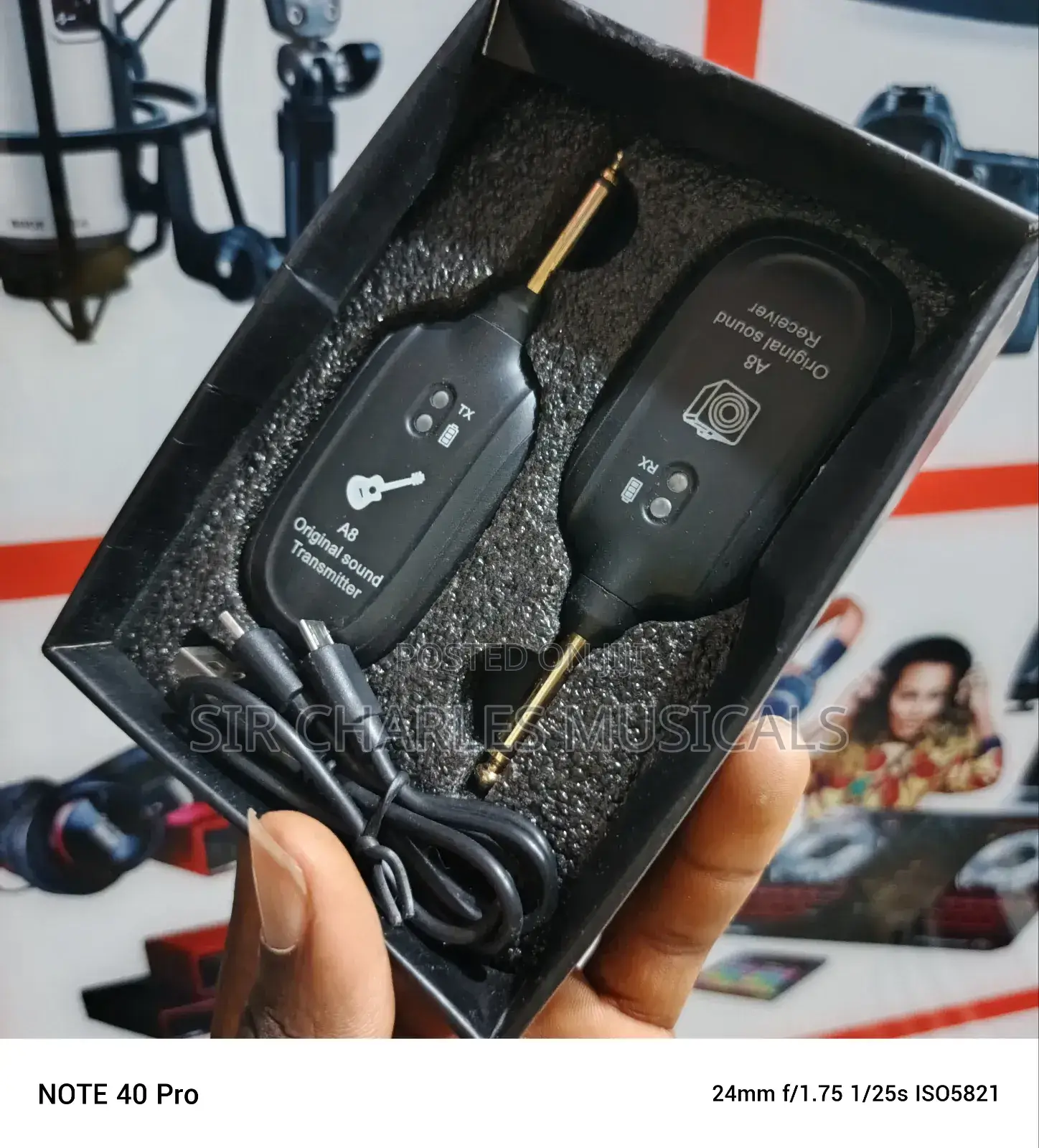 A8-Uhf Wireless Transmitter Jack to Jack for Guitar