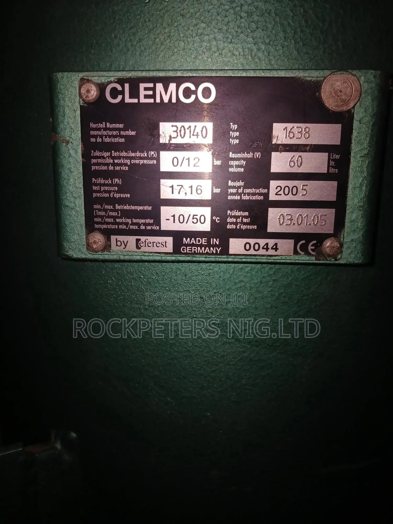 Model:1638 Clemco 60ltrs Sand Blast Machine(Complete)