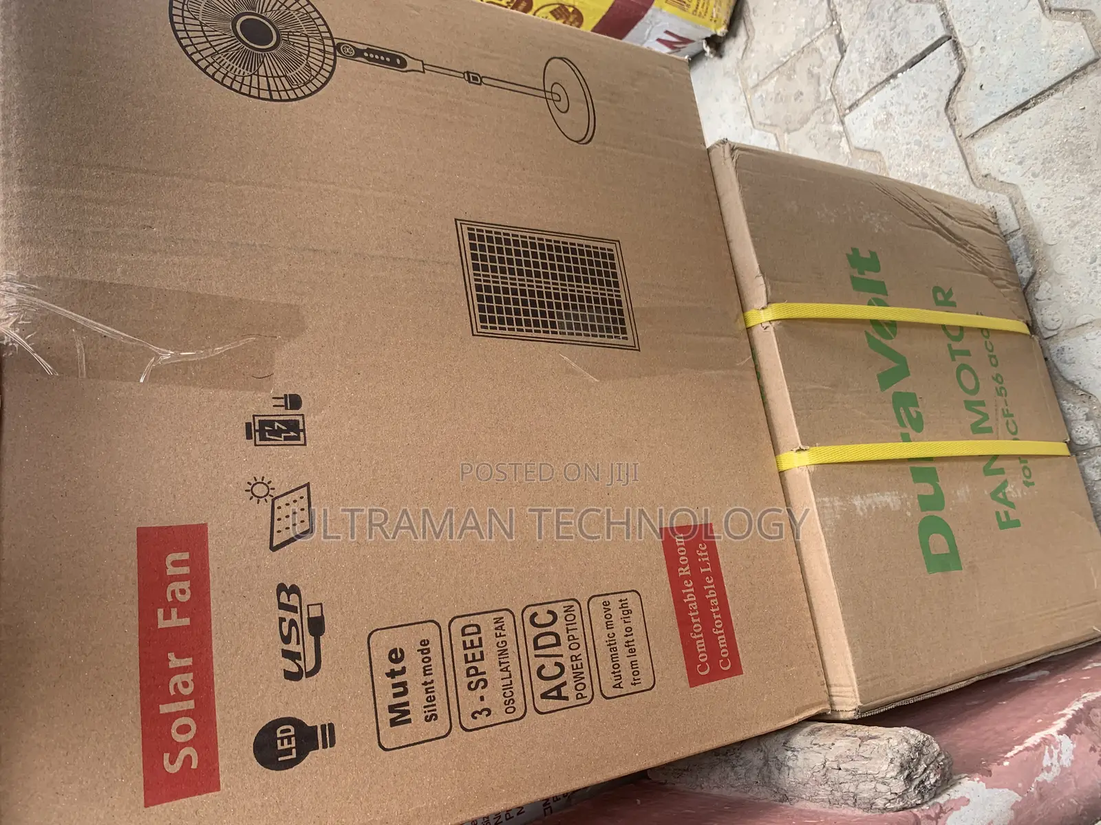 DC / AC Rechargeable Solar Standing Fan + Panel