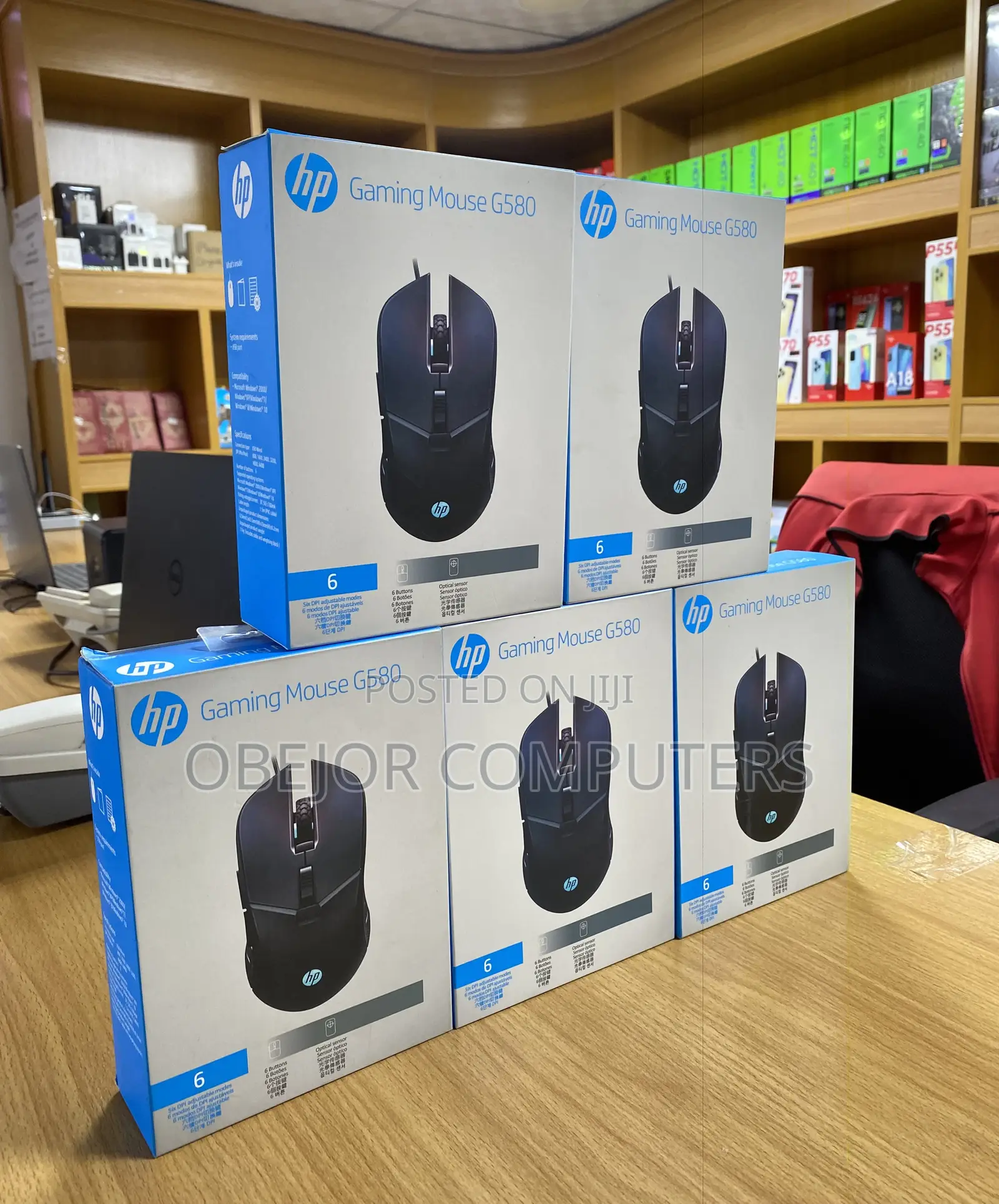 HP G580 Gaming Mouse Soft Click With Steel Back
