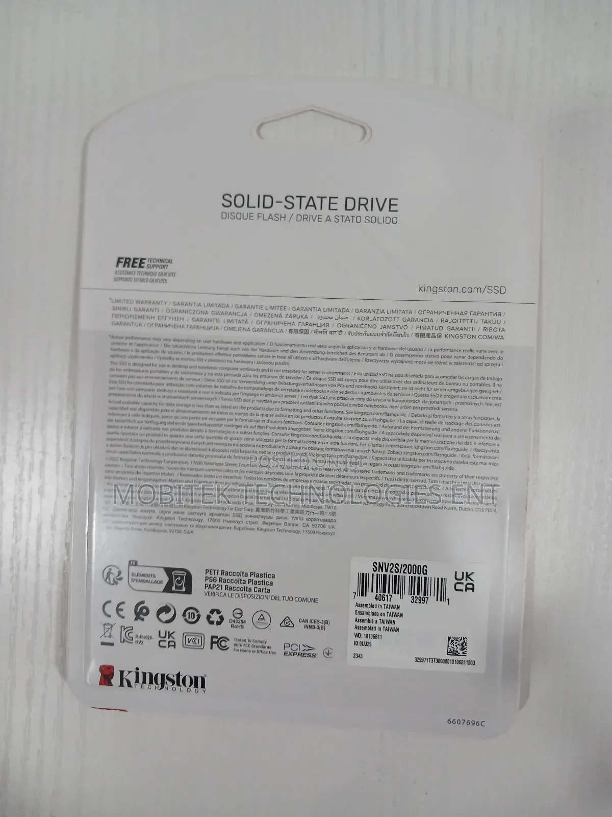 2tb Kingston Nv2 SSD Pcie 4.0 Gen4 X4 Nvme Solid Drive