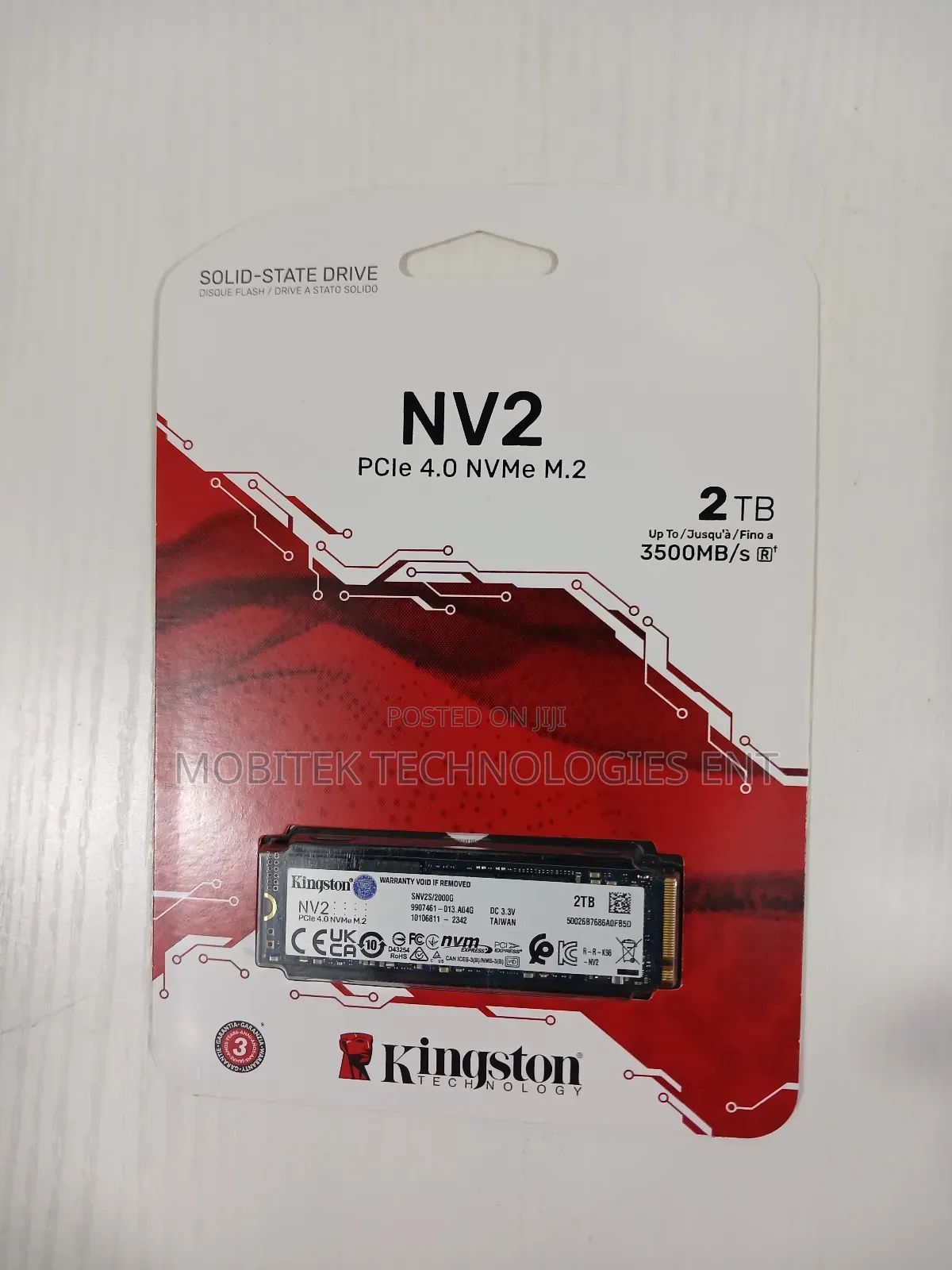 2tb Kingston Nv2 SSD Pcie 4.0 Gen4 X4 Nvme Solid Drive