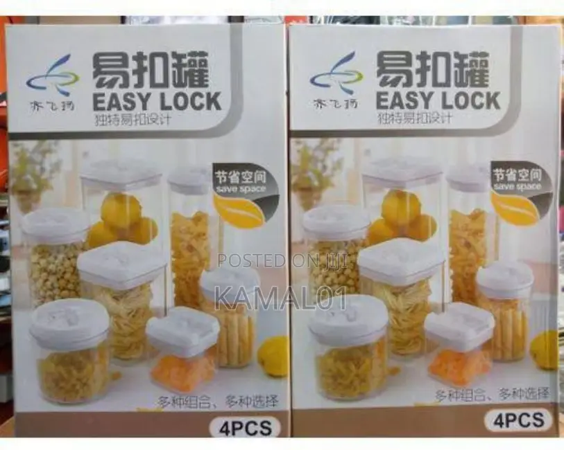 Easy Lock Large Kitchen Storage Container Set 4pcs