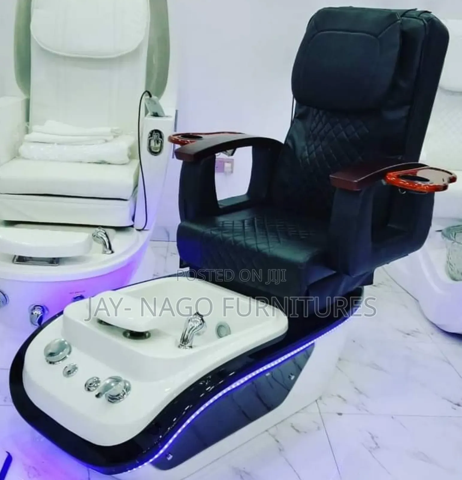Executive Standard Leather Pedicure Chair With Basin