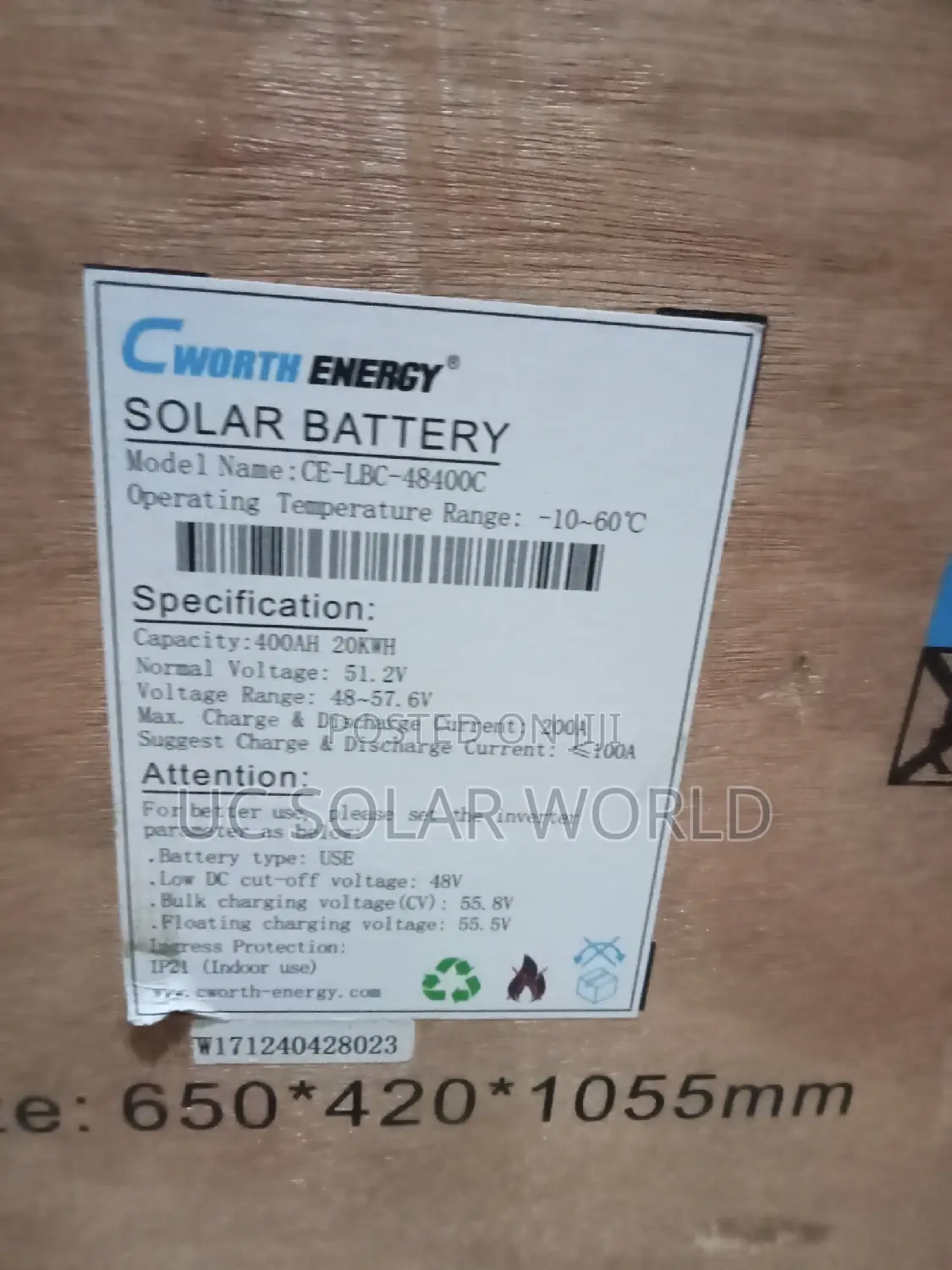 Cworth Energy 20kwh Lithium Battery