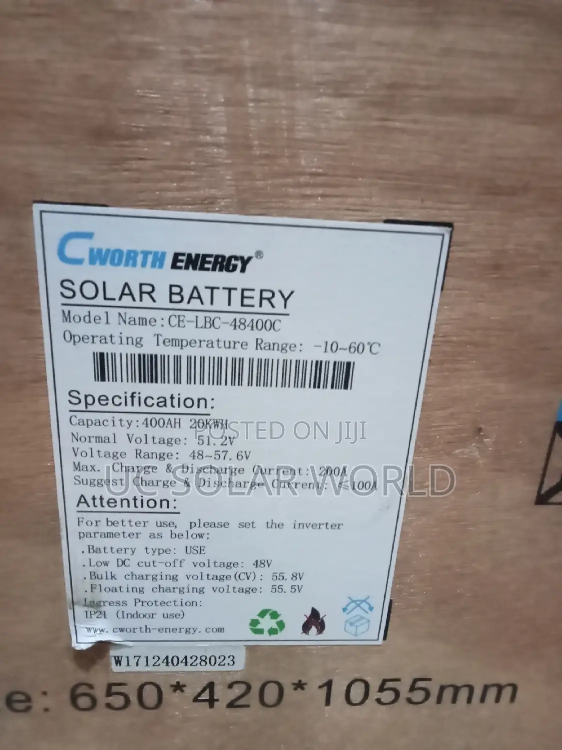 Cworth Energy 20kwh Lithium Battery