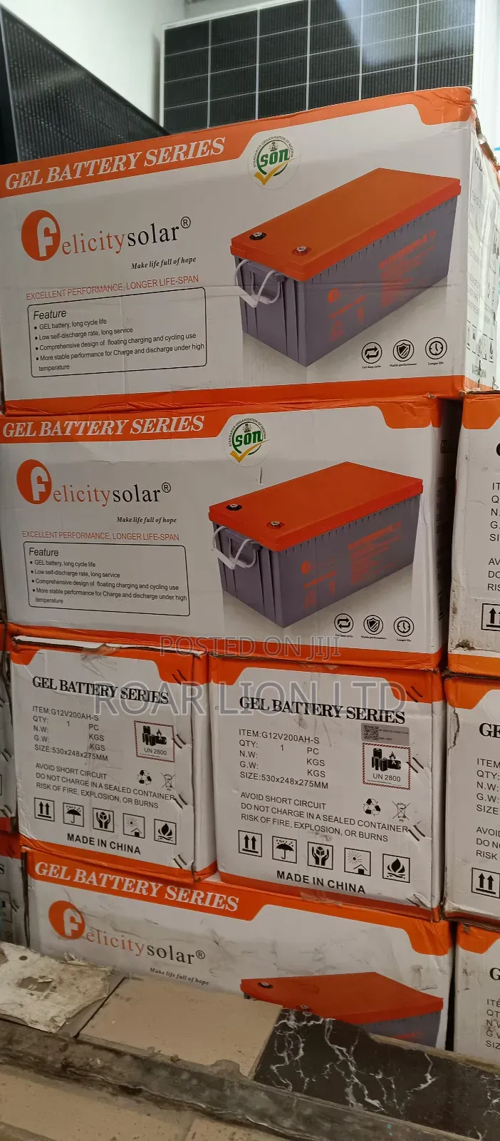 Felicity Gell Battery 200ah 12v