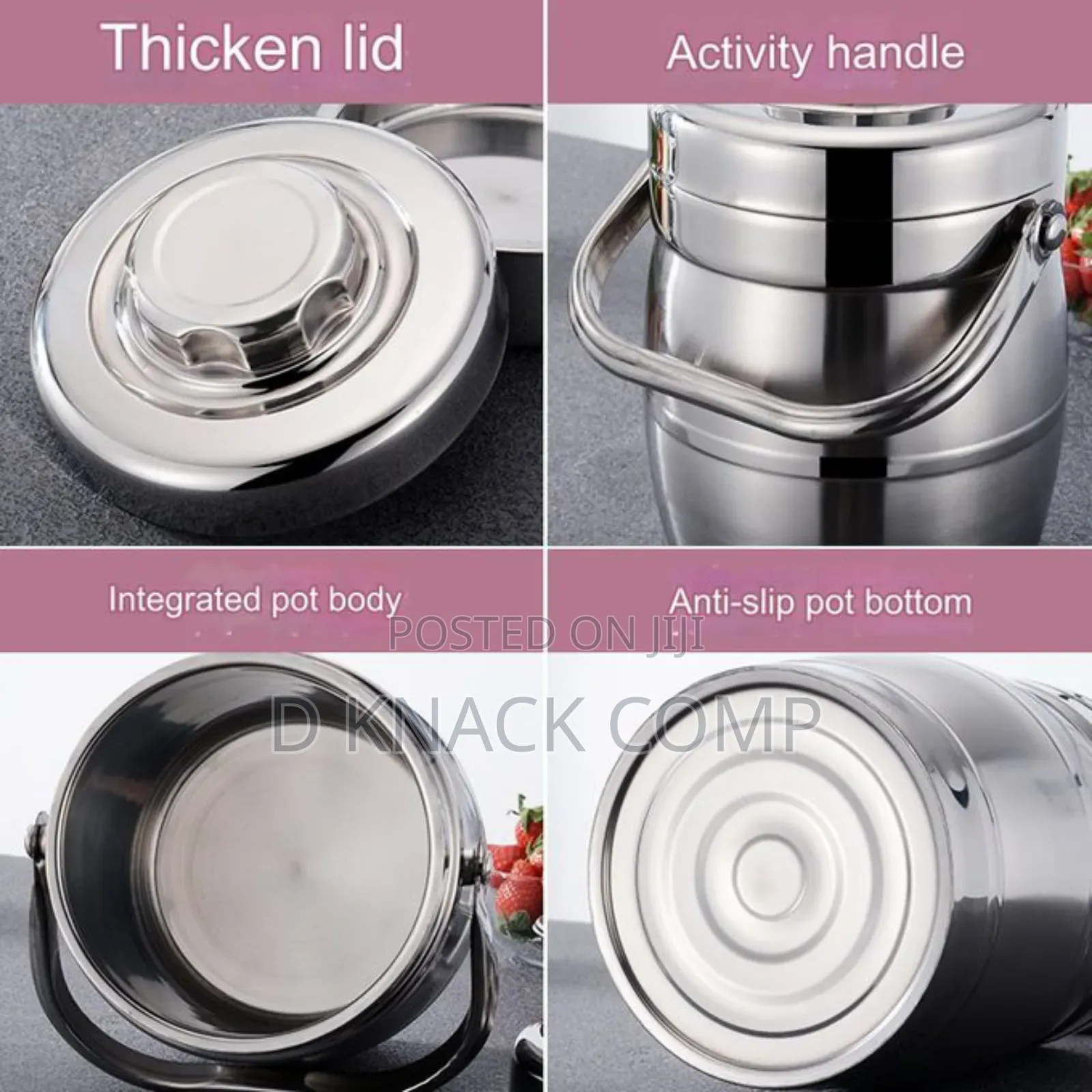 Stainless Steel 2.2l Double-Layer Insulated Lunch Box