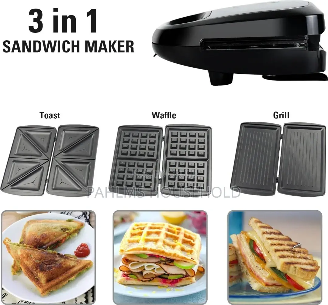 3-in-1 Changeable Sandwich Maker