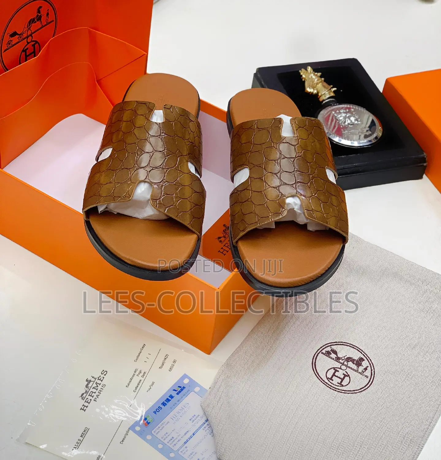 Quality Hermes Leather Slippers