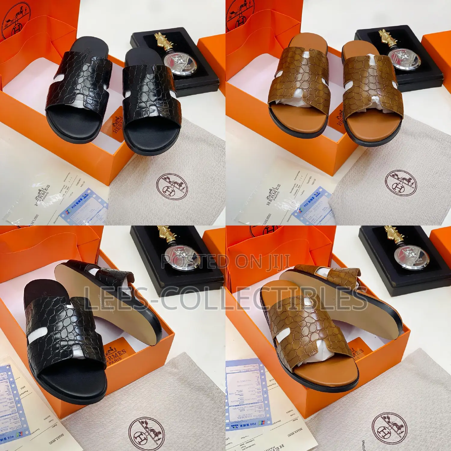 Quality Hermes Leather Slippers