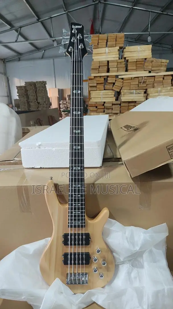 Quality Active 5 Strings Bass Guitar With Battery