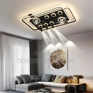 New Rectangular Living Room Ceiling Fan Lamp