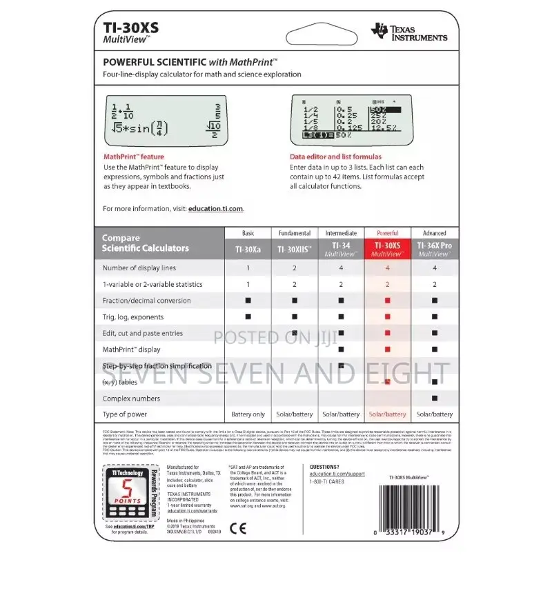 Texas Instruments Ti-30xs Multiview Scientific Calculator for SOA Exam