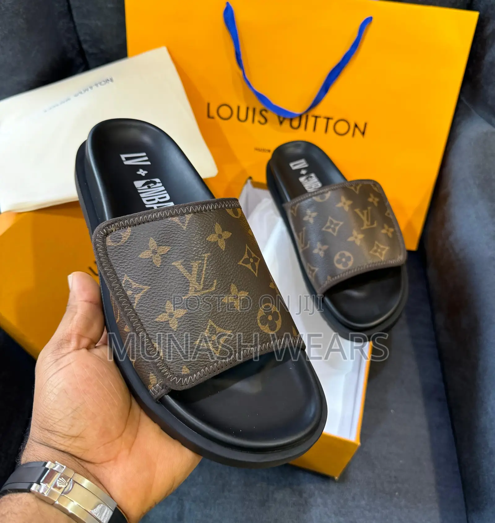 Luxury Louis Vuitton Monogram Slide