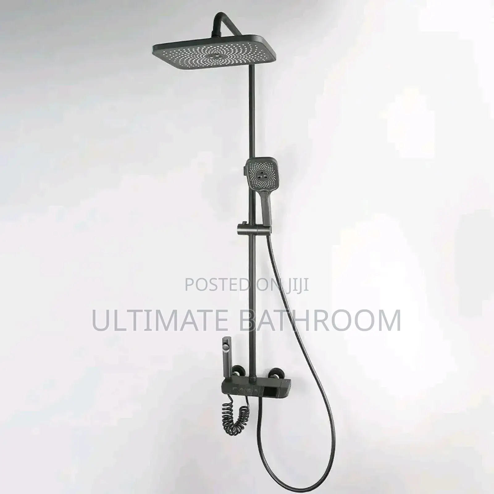 Grey Bathroom Standing Shower With Shattaf