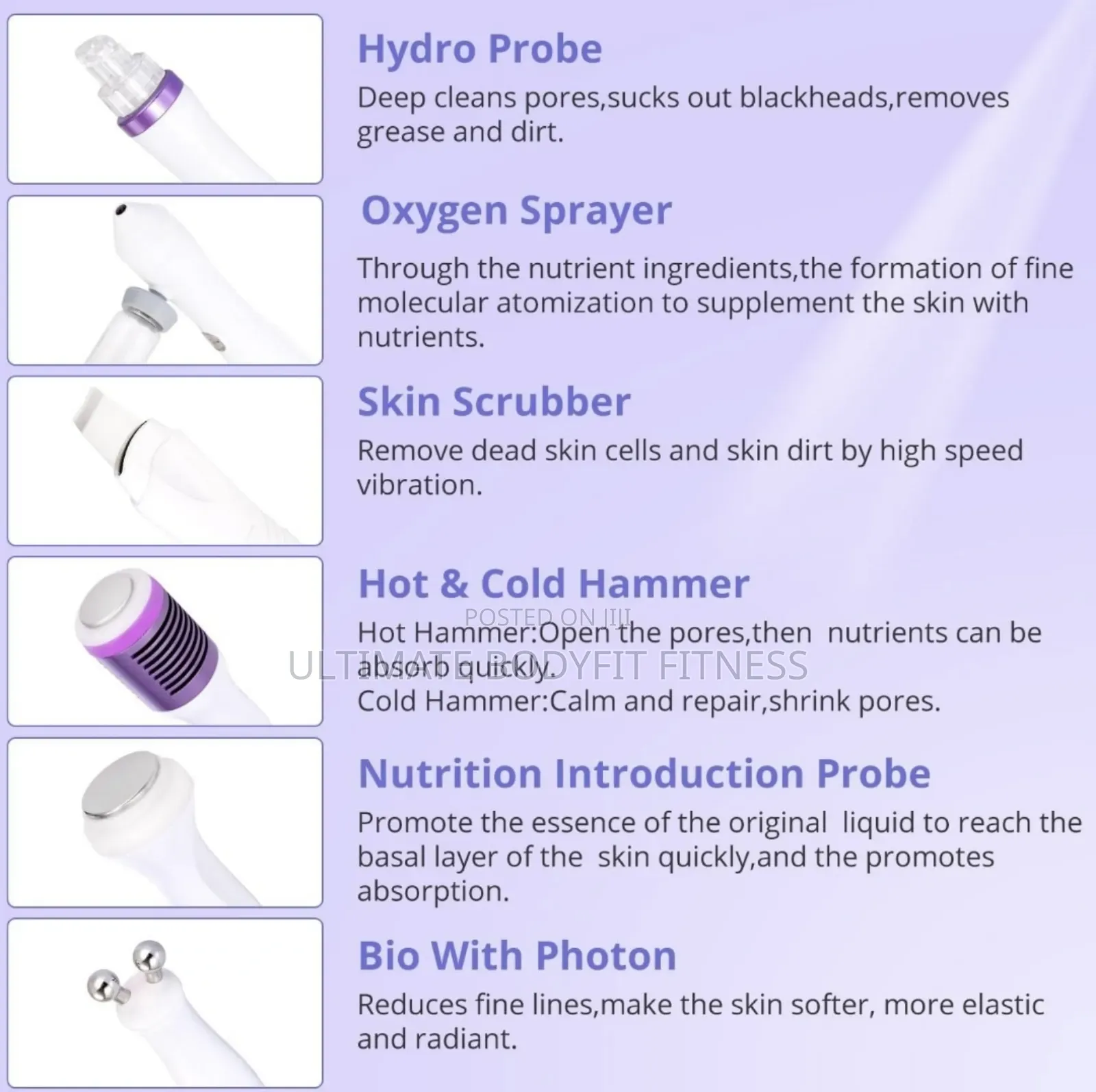 Brand New Hydro 6 in 1 Multi Hydrogen Oxygen Facial Machine