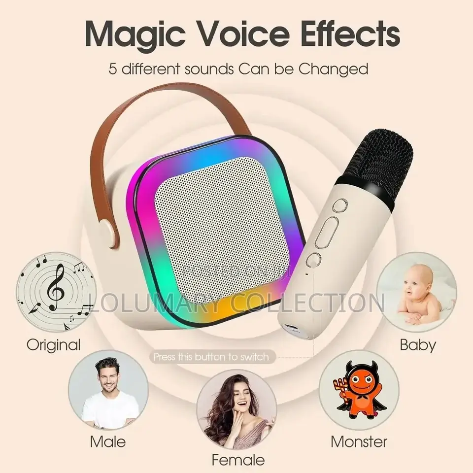 Mini Karaoke Bluetooth Speaker Wit Double Wireles Microphone