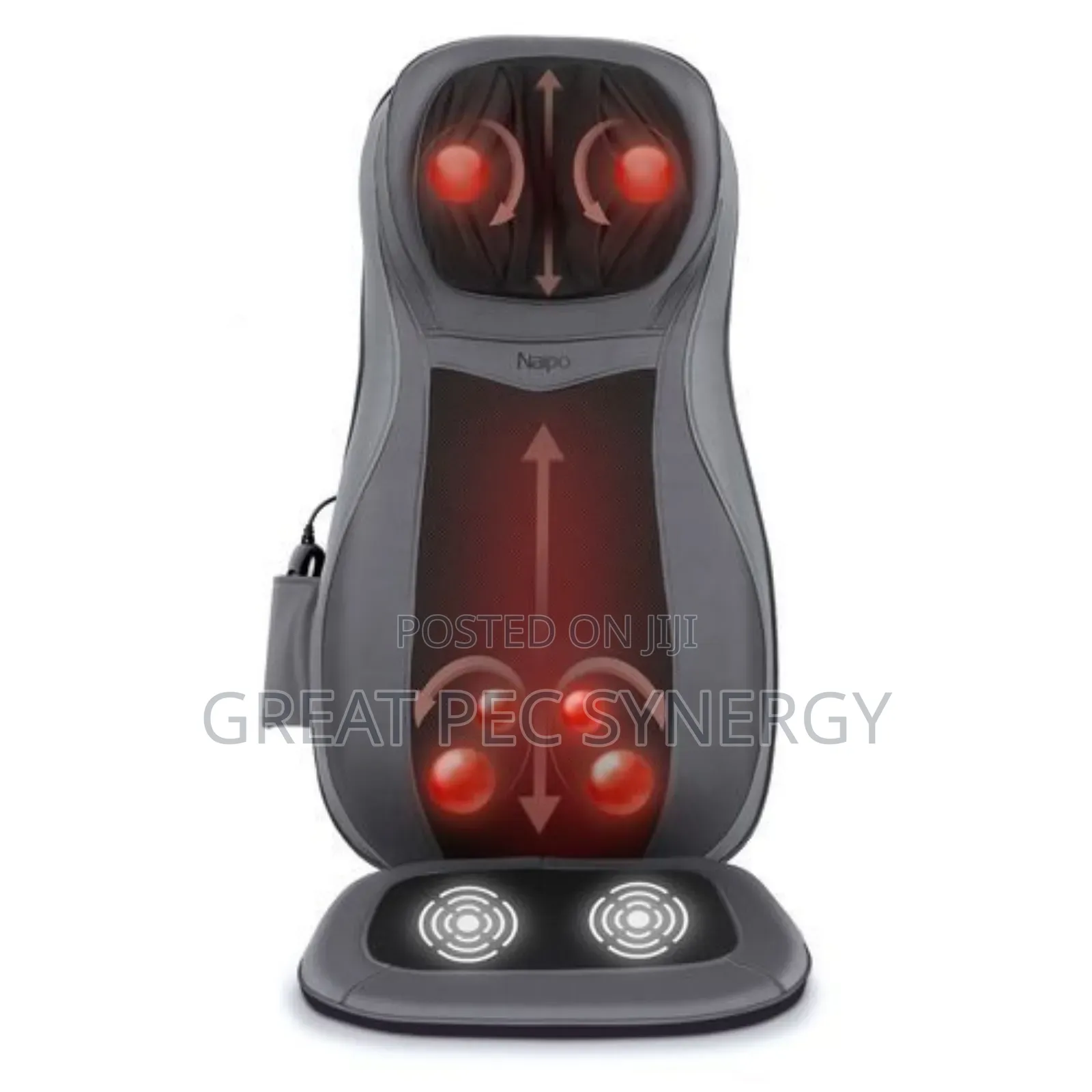 Chair And Car Seat Cushion With Back Neck Massager.