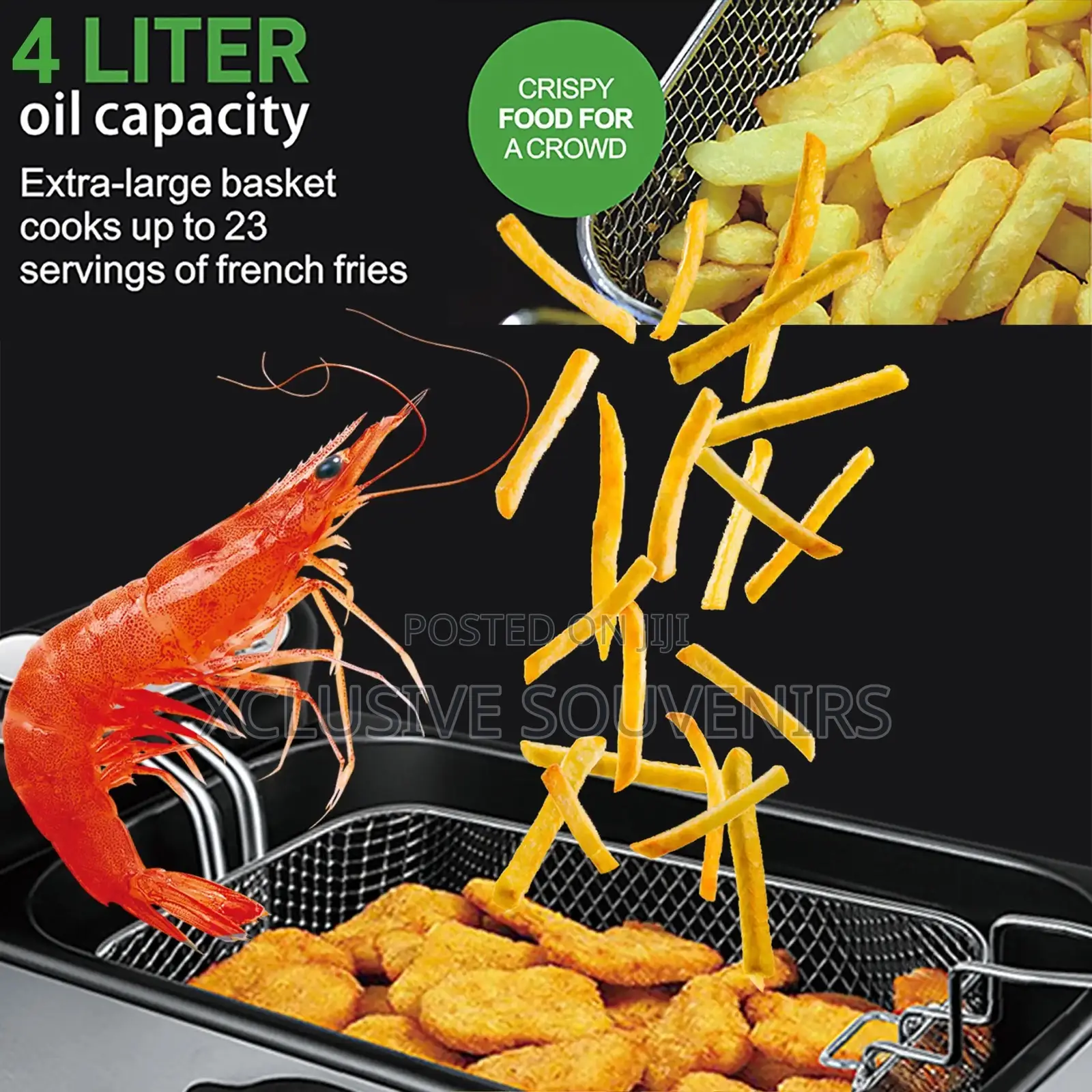 Large Capacity Household Stainless Steel Electric Deep Fryer