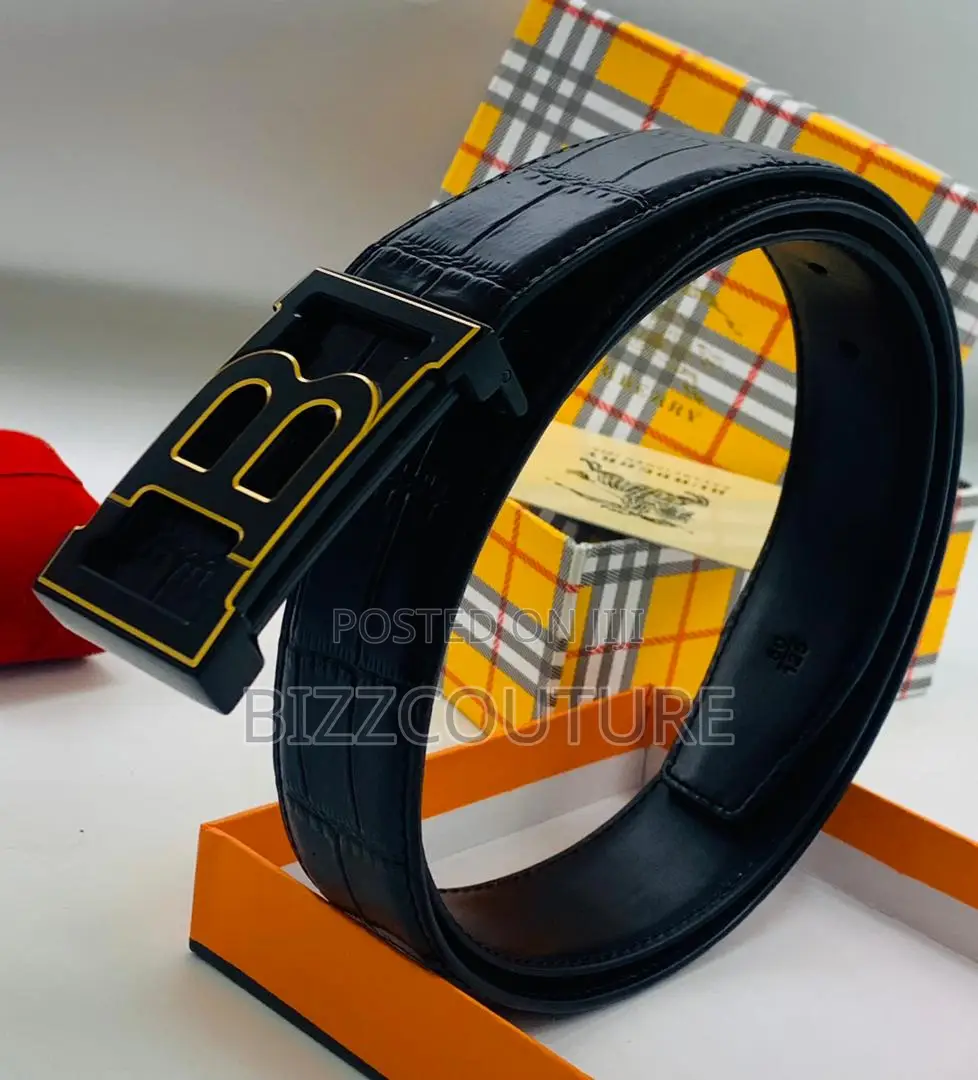 Original Burberry Black Leather Belt Is Available in Store
