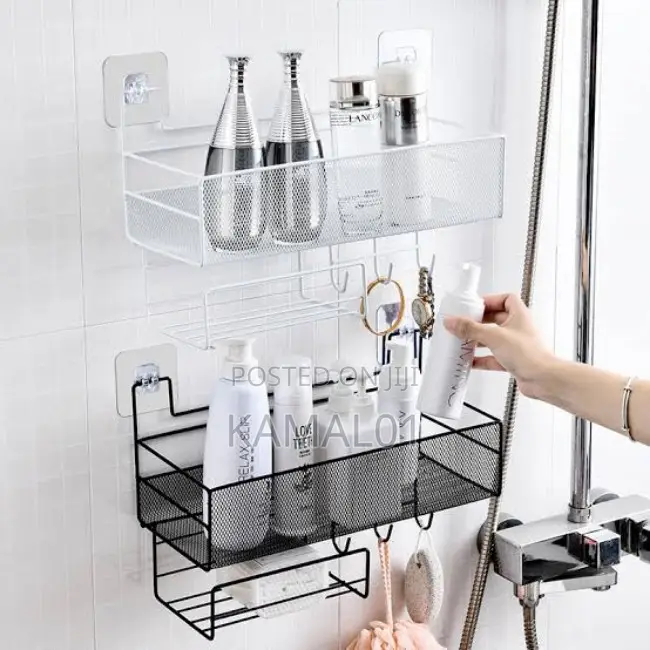 Iron Bathroom Shelf Wall-Mounted Rack Toilet Toiletry Stand