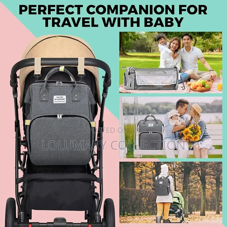 Multifunctional Baby Bed Bag / Nursing Mom Baby Bag