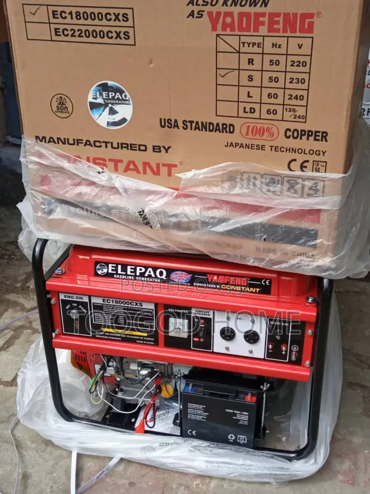 5.5kva Elepaq Constant Copper Generator